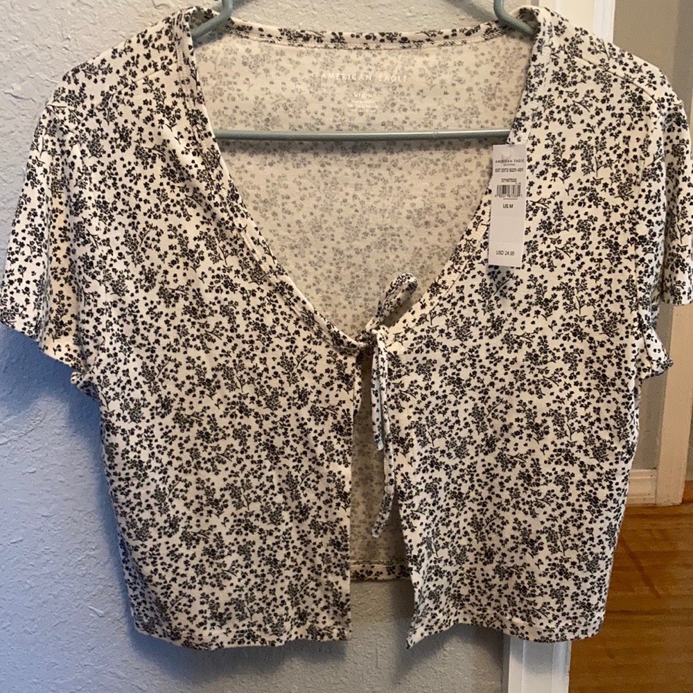 Short-sleeve tie-front cardigan from American Eagle
